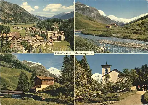 AK / Ansichtskarte Sils Engadin Graubuenden im Fextal Panorama Kirche Dorfpartie /  /Bz. Maloja