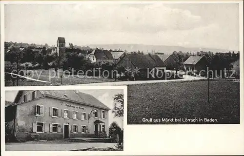 AK / Ansichtskarte Maerkt Ortsansicht mit Kirche Gasthaus zur Krone / Weil am Rhein /Loerrach LKR