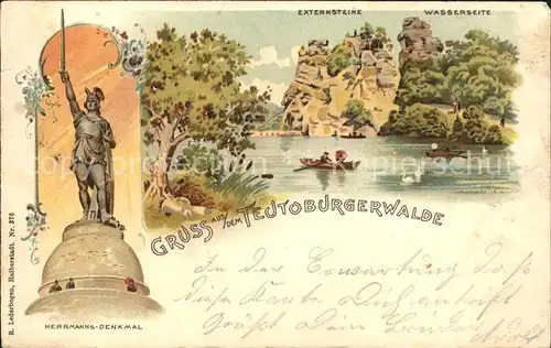 AK / Ansichtskarte Teutoburgerwald Herrmanns-Denkmal Externsteine Wasserseite / Detmold /Lippe LKR