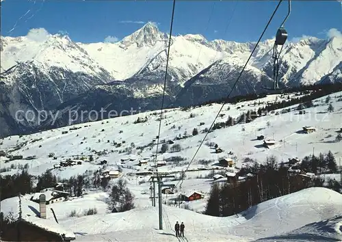AK / Ansichtskarte Buerchen Skigebiet und Skilift Voralpe Ronalp Schlepplift / Buerchen /Bz. Raron