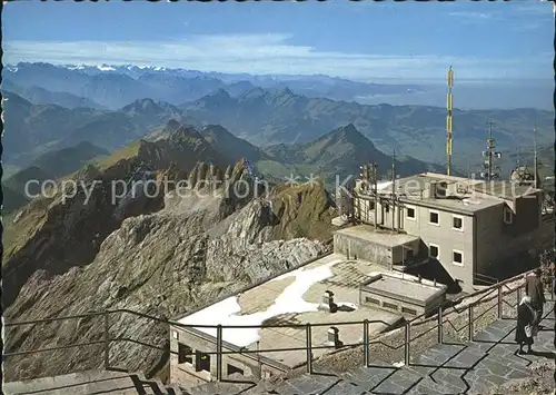 AK / Ansichtskarte Saentis AR Observatorium mit Glarneralpen / Saentis /Rg. Saentis AI