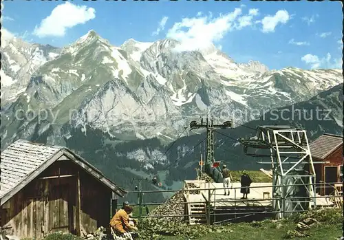 AK / Ansichtskarte Wildhaus SG Bergstation Sesselbahn Oberdorf Gamsalp mit Alpstein Schafberg Moor / Wildhaus /Bz. Toggenburg