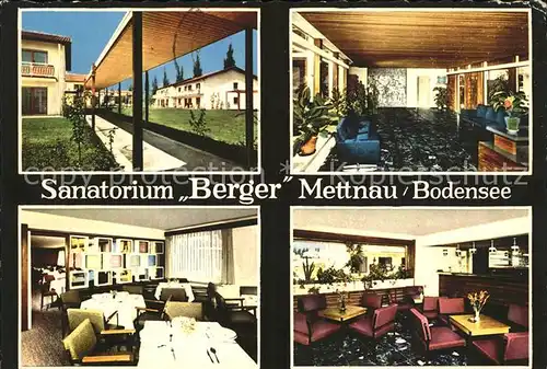 AK / Ansichtskarte Mettnau Radolfzell Bodensee Sanatorium Berger Gast und Aufenthaltsraum