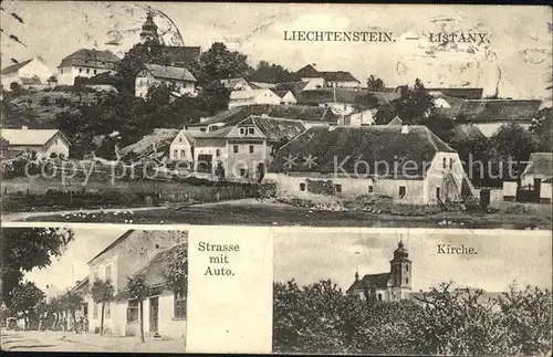 AK / Ansichtskarte Listany Liechtenstein Strasse Kirche  / Listany /Plzen