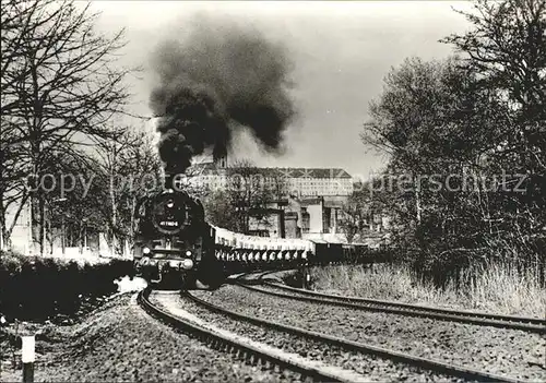 AK / Ansichtskarte Rudolstadt Dampflokomotive mit Nahgueterzug nach Saalfeld Kat. Rudolstadt