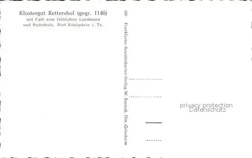 AK / Ansichtskarte Koenigstein Taunus Klostergut Rettershof mit Reitschule und Cafe zum froehlichen Landmann Kat. Koenigstein im Taunus