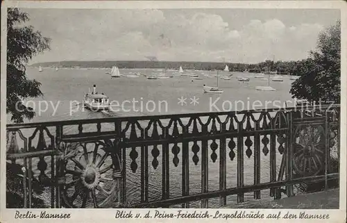 AK / Ansichtskarte Wannsee Blick von Prinz Friedrich Leopldbruecke auf den See Kat. Berlin