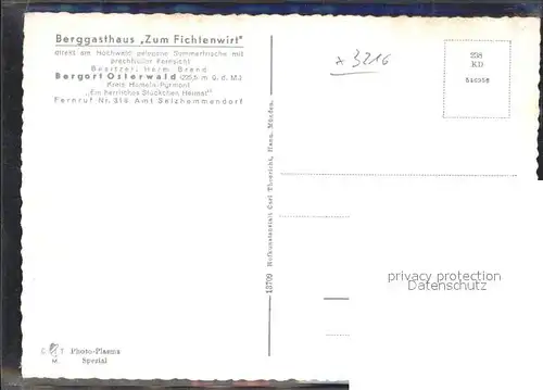 AK / Ansichtskarte Osterwald Elze Berggasthof Zum Fichtenwirt  Kat. Salzhemmendorf