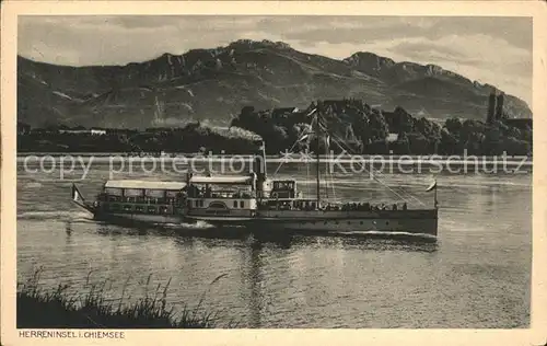 AK / Ansichtskarte Chiemsee Herreninsel Dampfer Kat. Chiemsee