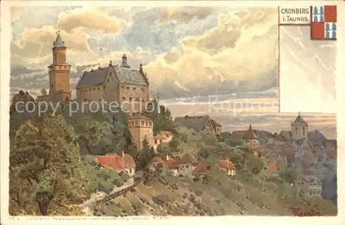AK / Ansichtskarte Cronberg Taunus Burg Schloss Kuenstlerkarte
