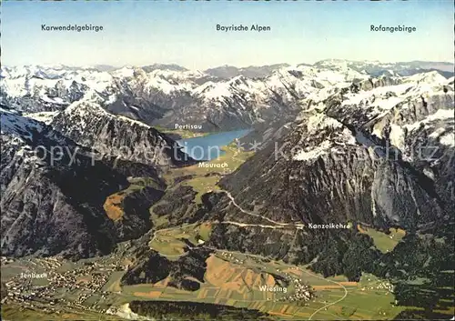 AK / Ansichtskarte Achensee Panorama Achenseegebiet Karwendelgebirge Bayerische Alpen Rofangebirge Fliegeraufnahme Kat. Eben am Achensee