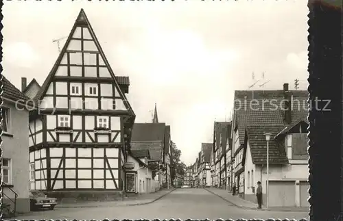 AK / Ansichtskarte Mengeringhausen Strassenpartie Fachwerkhaus Kat. Bad Arolsen