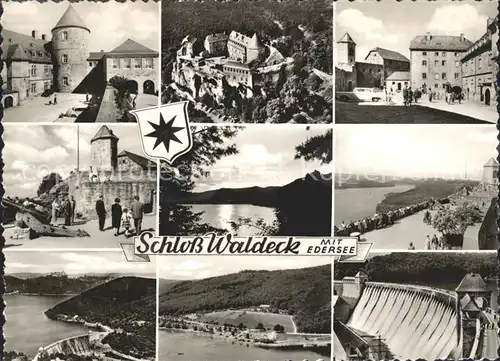 AK / Ansichtskarte Waldeck Edersee Schloss Burghotel Edertalsperre Sperrmauer Kat. Edertal