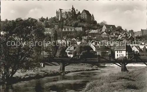AK / Ansichtskarte Marburg Lahn Lahnpartie Bruecke Altstadt Schloss Kat. Marburg