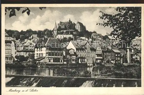 AK / Ansichtskarte Marburg Lahn Lahn Wehr Altstadt Schloss Kupfertiefdruck Kat. Marburg