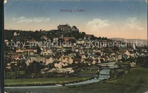 AK / Ansichtskarte Marburg Lahn Stadtbild mit Schloss Kat. Marburg