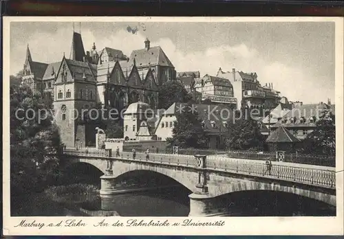 AK / Ansichtskarte Marburg Lahn Lahnbruecke Universitaet Kupfertiefdruck Kat. Marburg