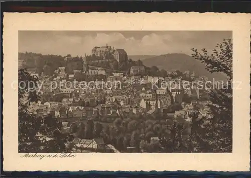 AK / Ansichtskarte Marburg Lahn Stadtbild mit Schloss Kupfertiefdruck Kat. Marburg
