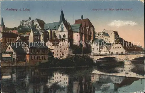 AK / Ansichtskarte Marburg Lahn Lahnpartie Bruecke Universitaet Kat. Marburg