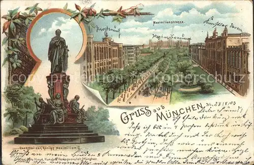 AK / Ansichtskarte Muenchen Denkmal Koenig Maximilian Maximilianstrasse Kat. Muenchen