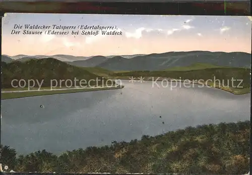 AK / Ansichtskarte Edersee Stausee Waldecker Talsperre Edertalsperre bei Schloss Waldeck Kat. Edertal