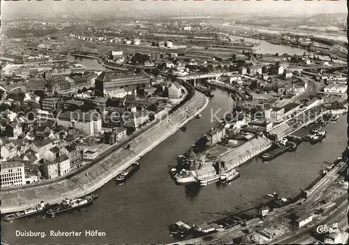 AK / Ansichtskarte Duisburg Ruhr Ruhrorter Haefen Fliegeraufnahme / Duisburg /Duisburg Stadtkreis