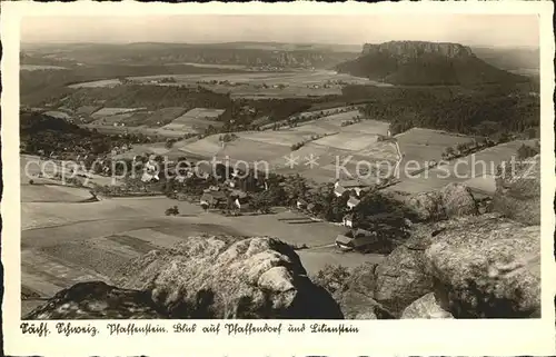 AK / Ansichtskarte Pfaffenstein Koenigstein Saechsische Schweiz Pfaffendorf Lilienstein  Kat. Koenigstein Saechsische Schweiz