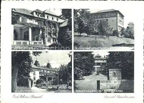 AK / Ansichtskarte Bad Orb Sanatorium Kinderheilanstalt Ehrenmal Wilhelminenhaus Kat. Bad Orb