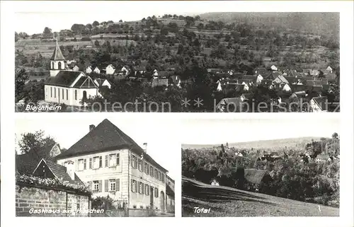 AK / Ansichtskarte Bleichheim Ortsansicht Kirche Gasthaus zum Hirschen Total Kat. Herbolzheim