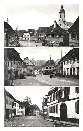 AK / Ansichtskarte Riegel Kaiserstuhl Teilansicht mit Rathaus und Hauptstrasse Kat. Riegel am Kaiserstuhl