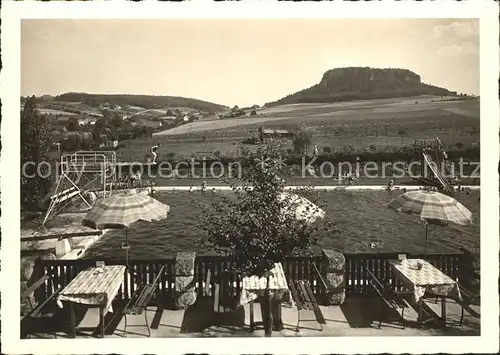 AK / Ansichtskarte Pfaffendorf Koenigstein Schwimmbad Terrasse Kat. Koenigstein Saechsische Schweiz