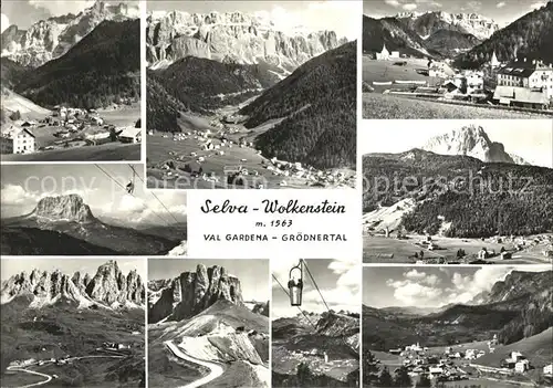 AK / Ansichtskarte Selva Val Gardena Tirol Bergbahn Panorama Dolomiten