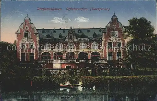 AK / Ansichtskarte Wilhelmshaven Offiziercasino Parkfront Teich Kat. Wilhelmshaven