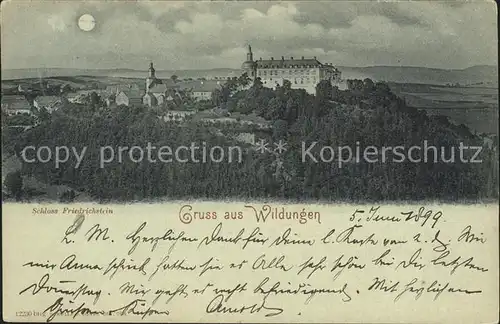 AK / Ansichtskarte Wildungen Bad Schloss Friedrichstein im Mondschein Deutsche Reichspost Kat. Bad Wildungen