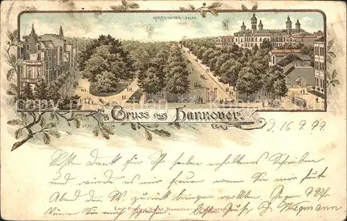 AK / Ansichtskarte Hannover Herrenhaeuser Allee Litho Reichspost Kat. Hannover