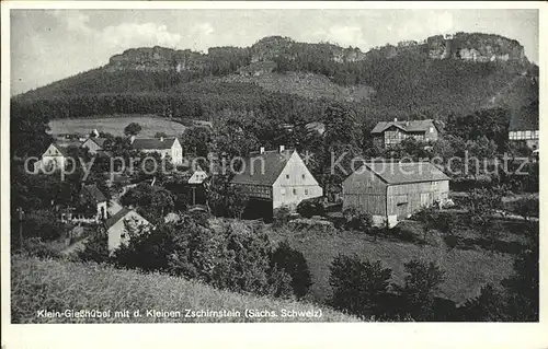 AK / Ansichtskarte Kleingiesshuebel mit dem Kleinen Zschirnstein Tafelberg Elbsandsteingebirge Kat. Reinhardtsdorf Schoena