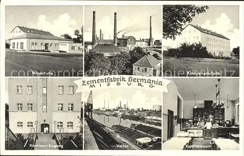 AK / Ansichtskarte Misburg Anderten Zementfabrik Germania Kantinengebaeude Hafen Industrie Lukowkarte Kat. Hannover