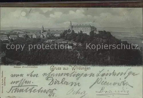 AK / Ansichtskarte Wildungen Bad Schloss Friedrichstein im Mondschein Reichspost Kat. Bad Wildungen