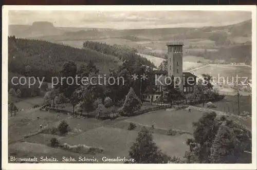 AK / Ansichtskarte Sebnitz Blumenstadt mit Grenadierburg Kat. Sebnitz