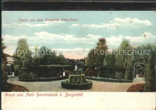 AK / Ansichtskarte Burgstaedt Sachsen Park Herrenhaide im Irrgarten Sans-Souci / Burgstaedt /Mittelsachsen LKR