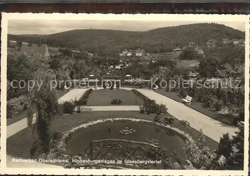 AK / Ansichtskarte Oberschlema Erzgebirge Hindenburganlagen im Gleesbergviertel Radiumbad Kat. Bad Schlema