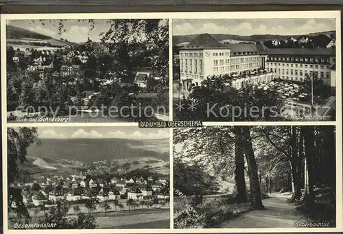 AK / Ansichtskarte Oberschlema Erzgebirge Gesamtansicht Schneeberg Radiumbad Kurhaus Hotel Silberbachtal Kat. Bad Schlema