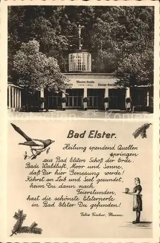 AK / Ansichtskarte Bad Elster Marienquelle Gedicht Felix Fischer Kat. Bad Elster