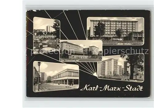 AK / Ansichtskarte Karl Marx Stadt Hochhaus Klosterstrasse Hotel Moskau Chemnitzer Hof Poststrasse Kat. Chemnitz