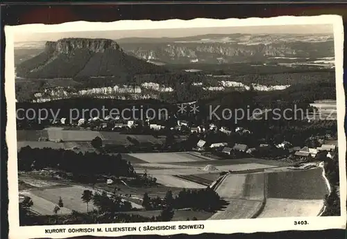 AK / Ansichtskarte Gohrisch Kurort mit Lilienstein Elbsandsteingebirge Fliegeraufnahme Kat. Gohrisch