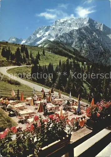 AK / Ansichtskarte Rossfeldhuette mit Terrasse und Hohem Goell Kat. Berchtesgaden