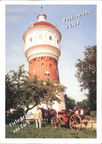 AK / Ansichtskarte Elk Pferdekutsche Verein Deutschen Minderheit Mazury Turm  Kat. Lyck Ostpreussen
