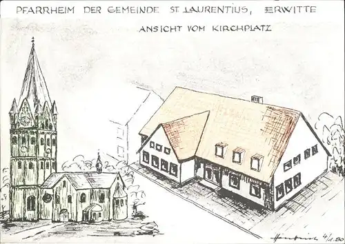 AK / Ansichtskarte Erwitte Kuenstlerkarte Kirchplatz Kat. Erwitte