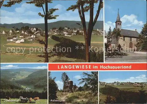 AK / Ansichtskarte Langewiese Panorama Odeborntal Astenturm Kirche Kat. Winterberg