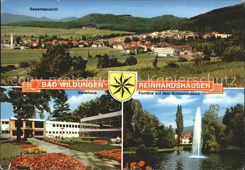 AK / Ansichtskarte Reinhardshausen Gesamtansicht Badehaus Fontaene Schwanenteich Kat. Bad Wildungen